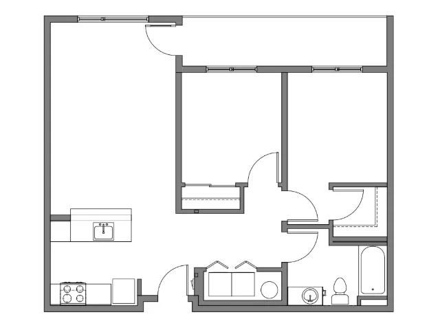 TWO BEDROOM floor plan